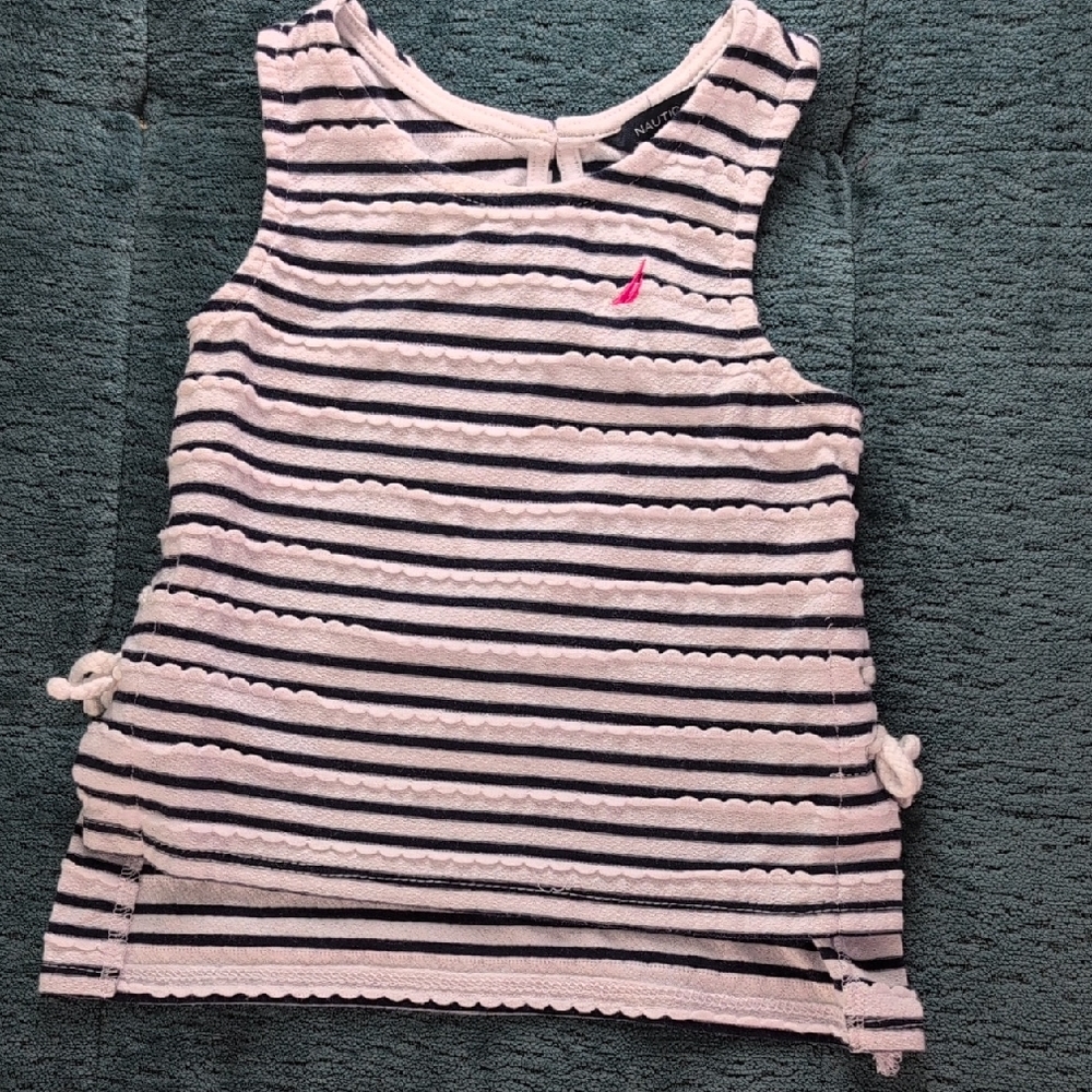 Nautica Black and White Striped Tank Top Classic Nautical Style